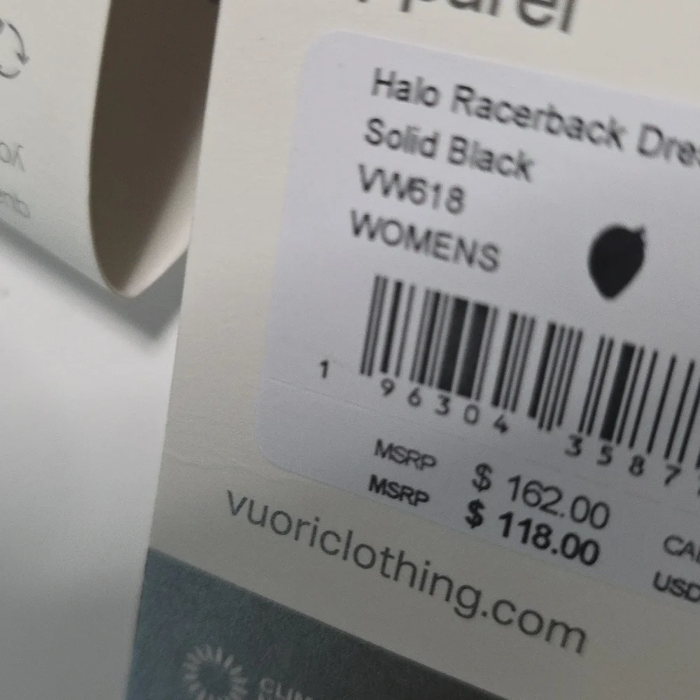 NWT Women's Vuori Halo Racerback Dress. In Solid Black. Last One!!!!! Size is XS - Picture 5 of 5